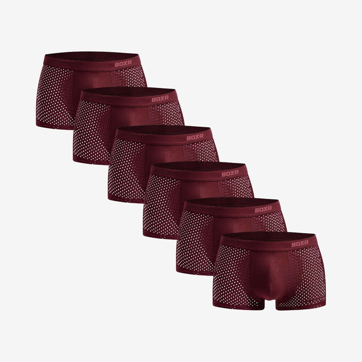 Bamboo Boxer Shorts Original 6-Pack for men, burgundy