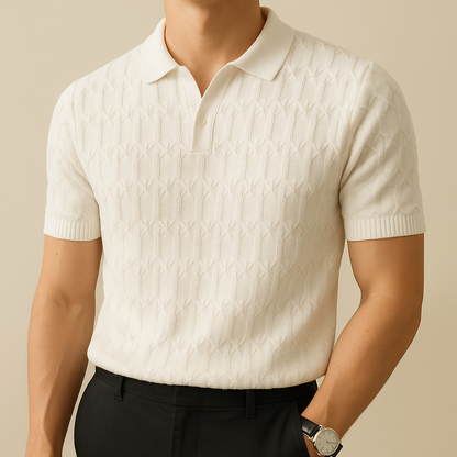 Luxury knitted polo shirt for men, view 5