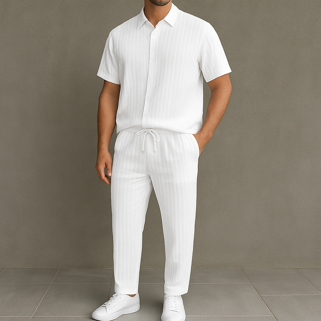 Men's Button Front Shirt & Drawstring Pocket for men, view 2