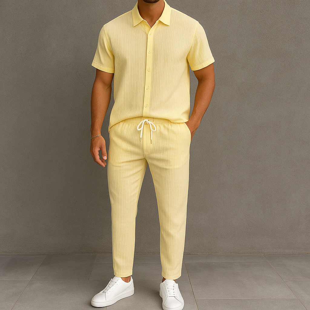 Men's Button Front Shirt & Drawstring Pocket for men, view 3