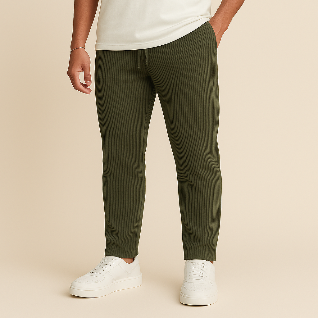 Ribbed Tube Leg Trousers for men, view 4