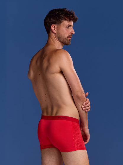 Bamboo Boxer Shorts Original Bold 6-pack for men, fiery-red
