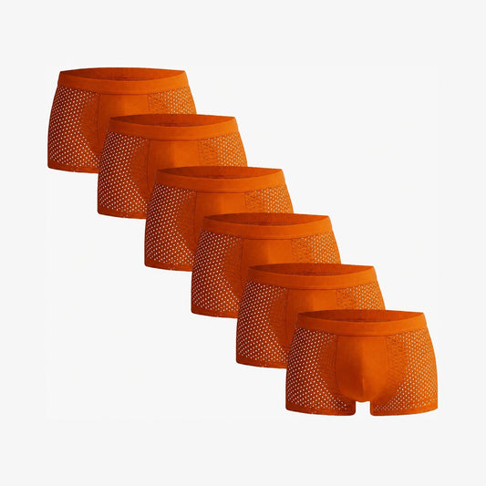 Bamboo Boxer Shorts Original Bold 6-pack for men, orange