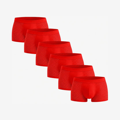 Bamboo Boxer Shorts Original 6-Pack for men, fiery-red