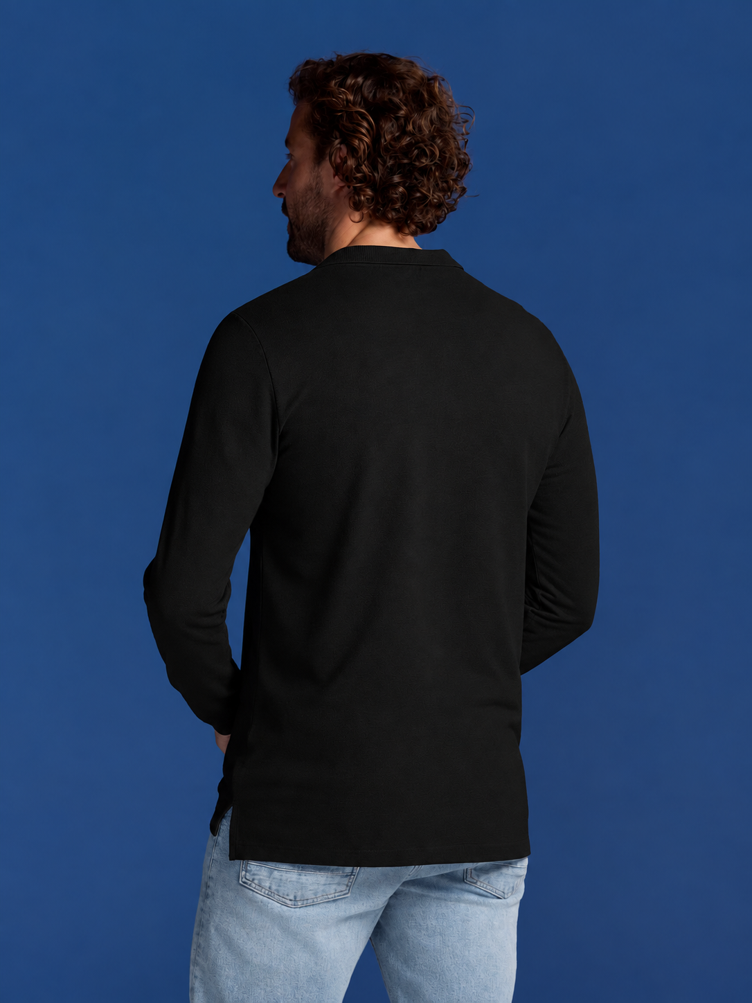 Bamboo Long Sleeve Polos 1-Pack for men, view 5
