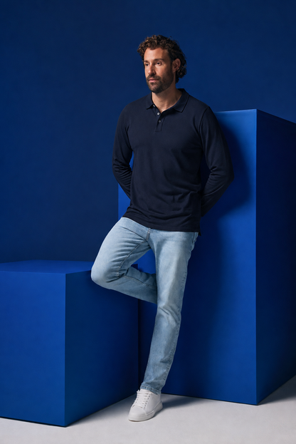 Bamboo Long Sleeve Polos 2-Pack for men, view 7