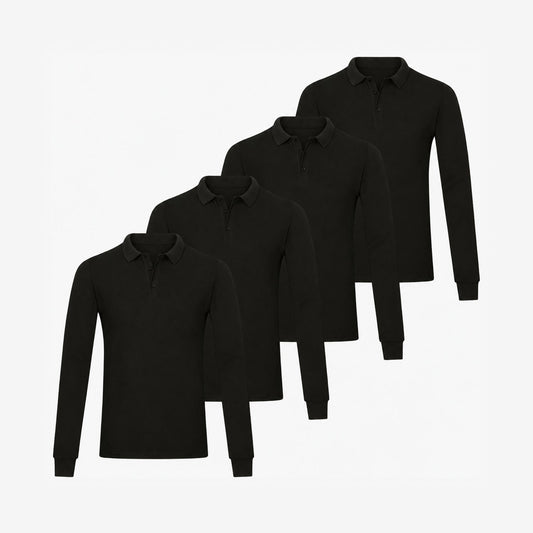 Bamboo Long Sleeve Polos 4-Pack for men, view 2
