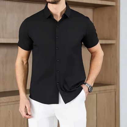 Men's Business Casual Solid Color Short Sleeve Shirt for men, view 13