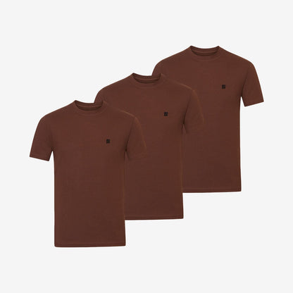 Bamboo T-Shirt (Regular Fit) 3-Pack for men, brown